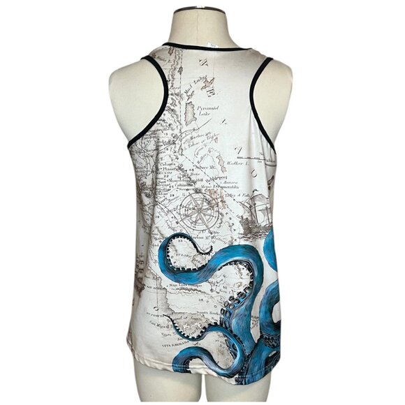 Chaos Monkey Octopus and map print tank size XL - Picture 2 of 11